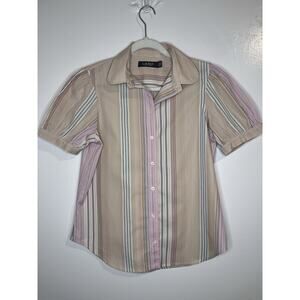 Lauren Ralph Lauren Women’s Button Up Size S Workwear Striped Broadcloth